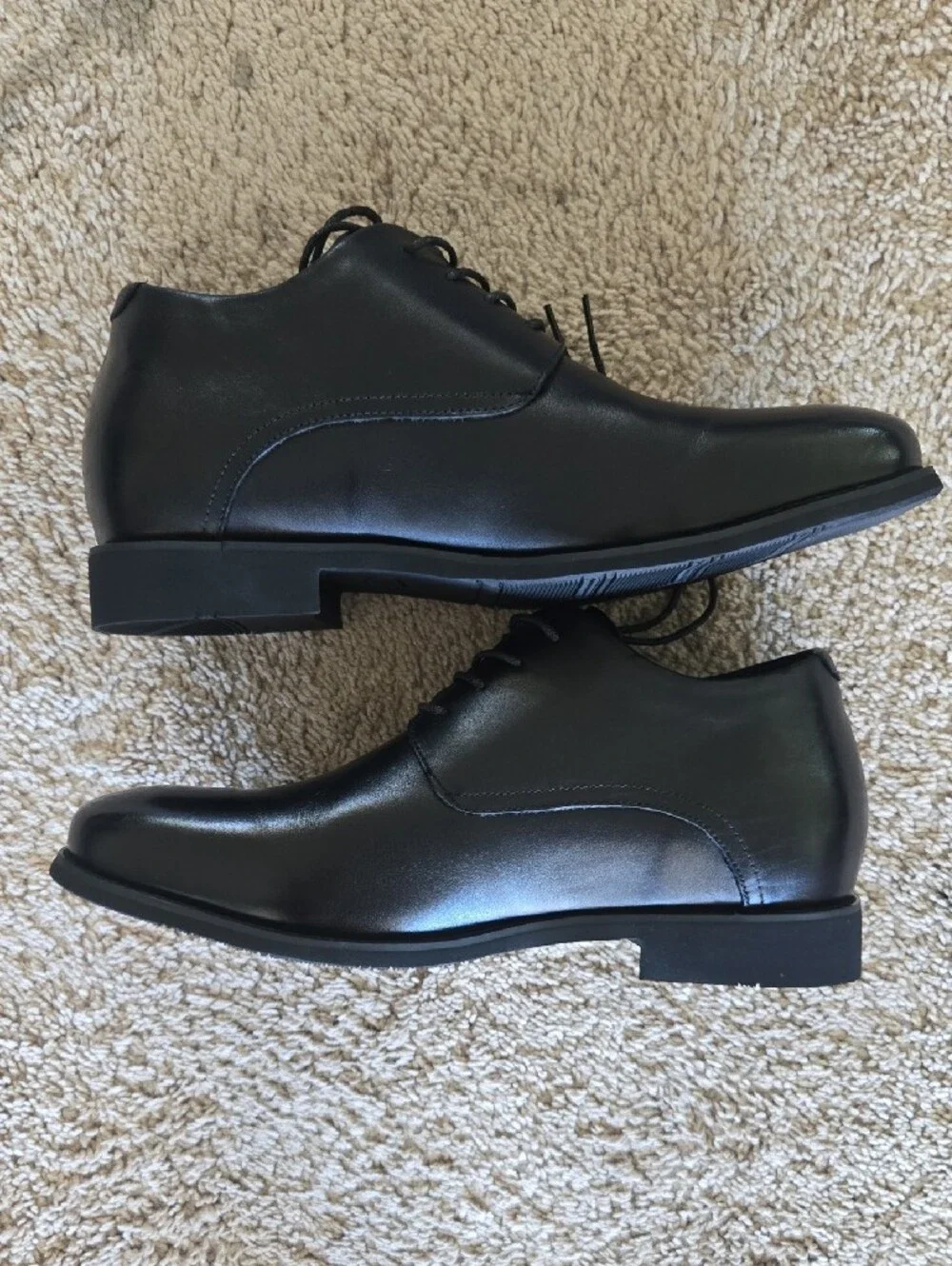 Conzuri Riesco Black Leather Elevator / Height Boost Dress Shoes